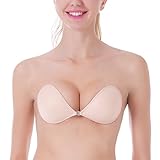 Reusable Invisible Strapless Self Adhesive Backless Silicone Bra(C,Cloth Nude)