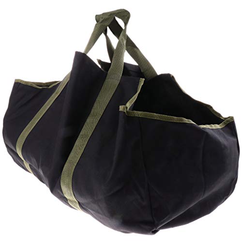 SM SunniMix Heavy Duty Log Tote Bag with Handles Best Canvas Bag for Carrying Wood for Your Fireplace