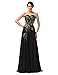 GRACE KARIN Prom Dresses Women's Evening Gowns with Embroidery Sleeveless Size 12 CL6168-1 Black