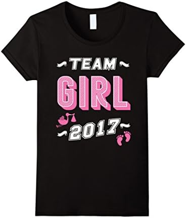 Women's Team Girl Baby Shower Gender Reveal Party Cute Pink Gift Medium Black