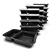 Fitpacker DUO USA Quality Meal Prep Containers 16-Pack 2 Compartment Bento Lunch Boxes with Lids - Portion Control & Food Storage Containers