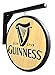 Guinness Sign - Classic 15 inch Dia, Double-Sided Pub Sign - Includes Wood Hanging Bracket