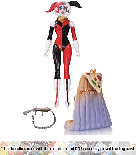 Diamond Comic Distributors Spacesuit Harley Quinn by Amanda Conner [w/ Space Pizza & Popgun]: ~6.8" DC Comics Designer Series Action Figure + 1 Official DC Trading Card Bundle (34205)