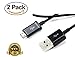 [Pack of 2] Micro USB Cable, High Speed Micro USB to USB Cable,Charging Cord for Samsung Galaxy / Edge, HTC, LG. Black,- Guaranteed Satisfaction.…