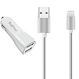 Type C Car Charger, BigMuu 2-Port USB Car Charger with 3.3 Feet USB Type C to Type A 2.0 Stainless Steel Cable for Google Pixel XL, Type-C Supported Devices