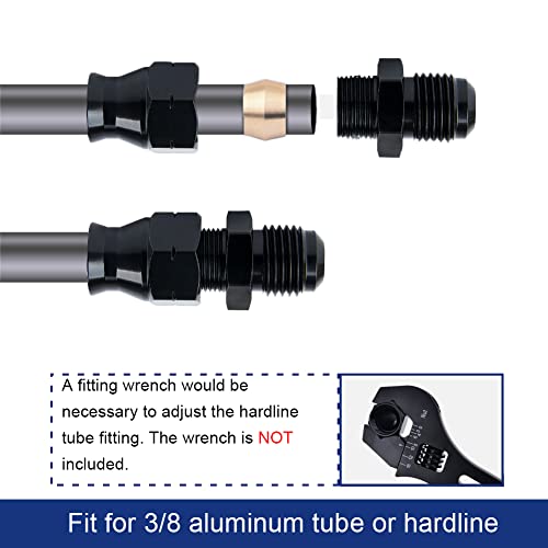 2Pcs 1/2 NPT To 6AN Male Straight Adapter Fittings – Aluminum Black Anodized