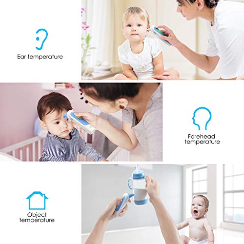 Baby Forehead and Ear Thermometer for Fever, Medical Infrared Thermometer for Baby Kids Adults and Object, Accurate and Consistent, 32 Memory Recall FDA Approved