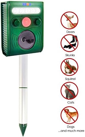 HNCH Animal Repeller Ultrasonic Rodent Repeller - Solar Powered Chemical Free - Motion Activated