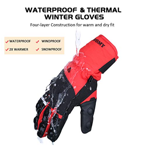 Motorcycle Gloves Winter Touchscreen Waterproof Cold Weather Gloves L - Thumbnail 3