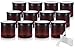 4 oz Amber PET Plastic Staight Sided Jar with Black Smooth Lid (12 pack)