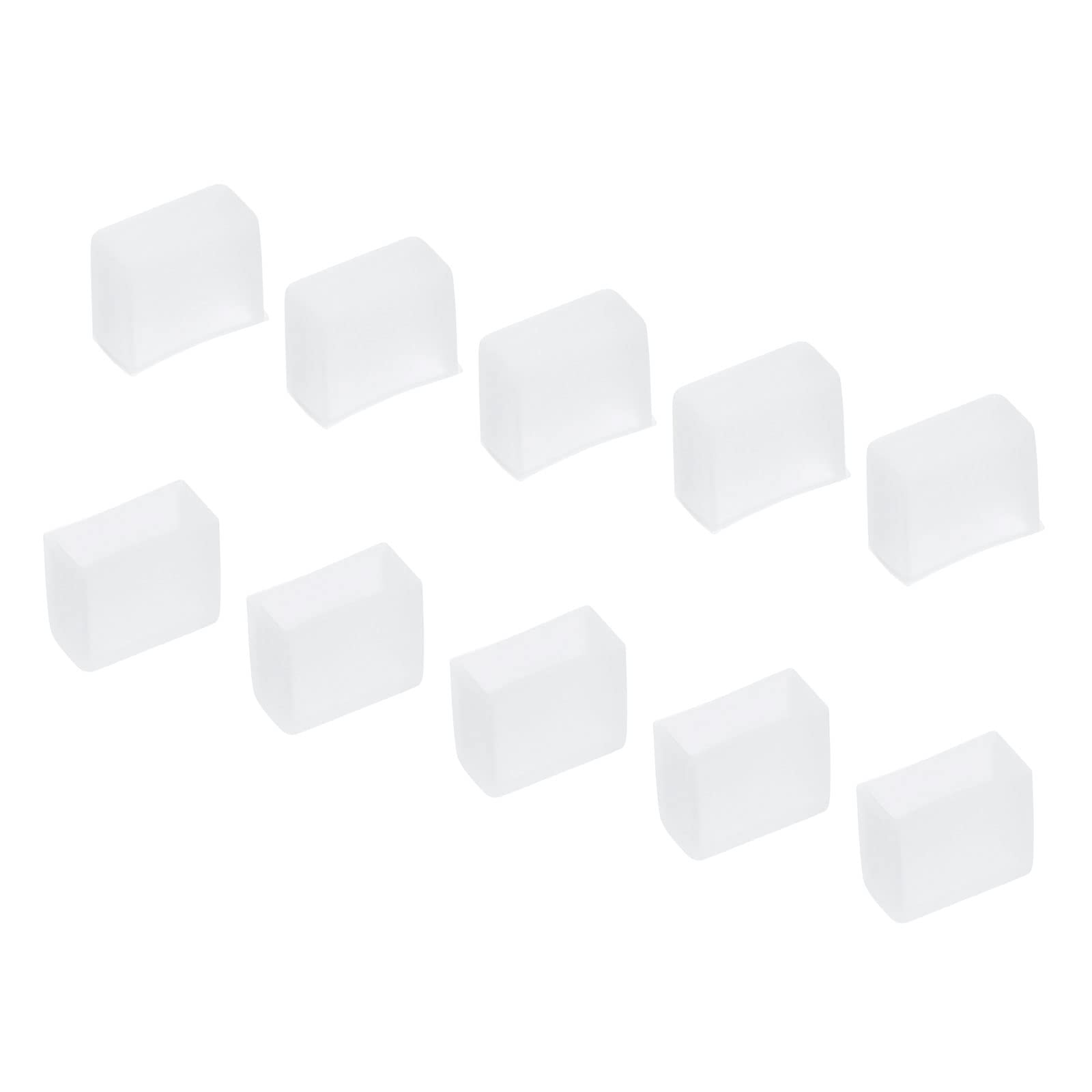 YOKIVE 120 Pcs Silicone Plugs, LED Tube Strip End Cap Cover Waterproof, Great for Office, Home (White, Fit for 3528/2835/3014 8mm Wide Strip)