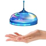 Geekercity Cute UFO Flying Disc - Mini Infrared Sensor Flying Saucer UFO Hand Induced Hovering and Floating Flight Hand Movements Toy UFO Magic Trick Toys with LED Lights (Blue)