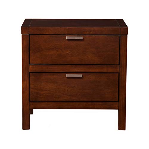 Alpine Furniture Carmel Mid Century Modern MCM Accent 2 Drawer Heavy