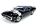 1971 Plymouth GTX Hardtop Black Velvet with White Stripes Limited Edition to 1,002 Pieces Worldwide 1/18 Diecast Model Car by Autoworld AMM1133