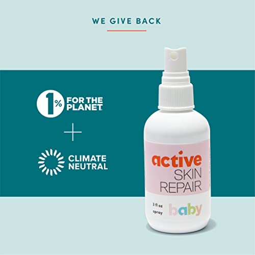 Active Skin Repair Natural, Non-Toxic, No Sting Baby Spray First Aid Safe For Use on Diaper Rash, Baby Acne, Eczema, Cuts, Wounds, Scrapes, and Other Skin Irritations (3 oz. Spray)