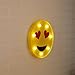 DELICORE Marquee Emoji Sign Funny LED Table Lamps Night Lights for Children Kids Bedroom Wall Decor Battery Operated & USB Charging (Heart Eyes)