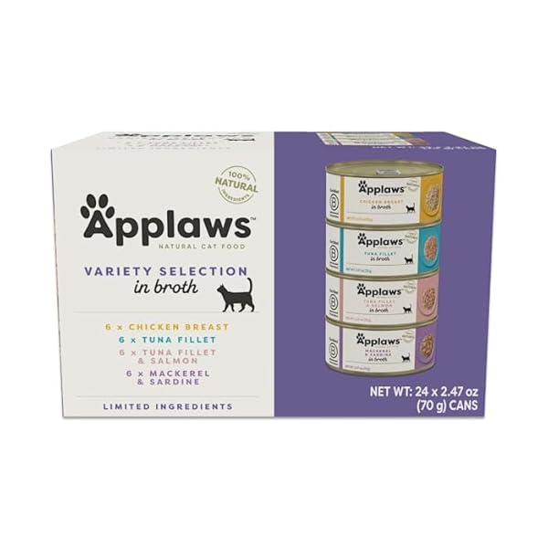 APPLAWS, NATURAL BROTH SELECTION WET CAT FOOD VARIETY PACK, 59.2 OUNCE