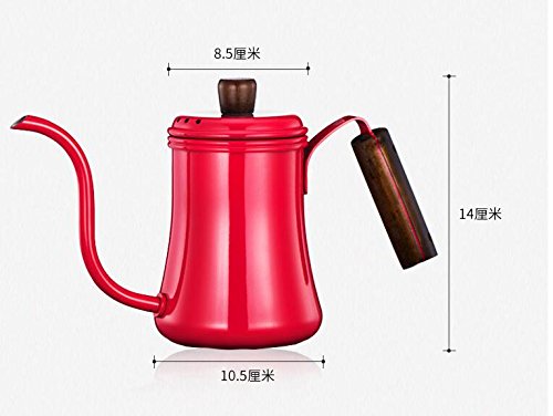 Diguo Classic Pour Over Kettle Coffee Hand Drip Kettle Coffee Pot Tea Pot with Wooden Handle (0.7 Liter), Gooseneck (Blue)