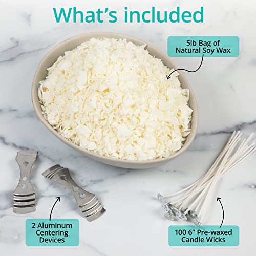 Hearts & Crafts Natural Soy Wax for Candle Making 5 lbs Natural Soy
