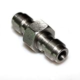 JUFENG Stainless Steel Double Male to Male Quick Disconnect Adaptor for Foster Paintball Airsoft Air Gun PCP