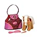 Pucci Pups by Battat - Beige Plush Horse with Dark Pink Swirl-Pattern Carrier Purse