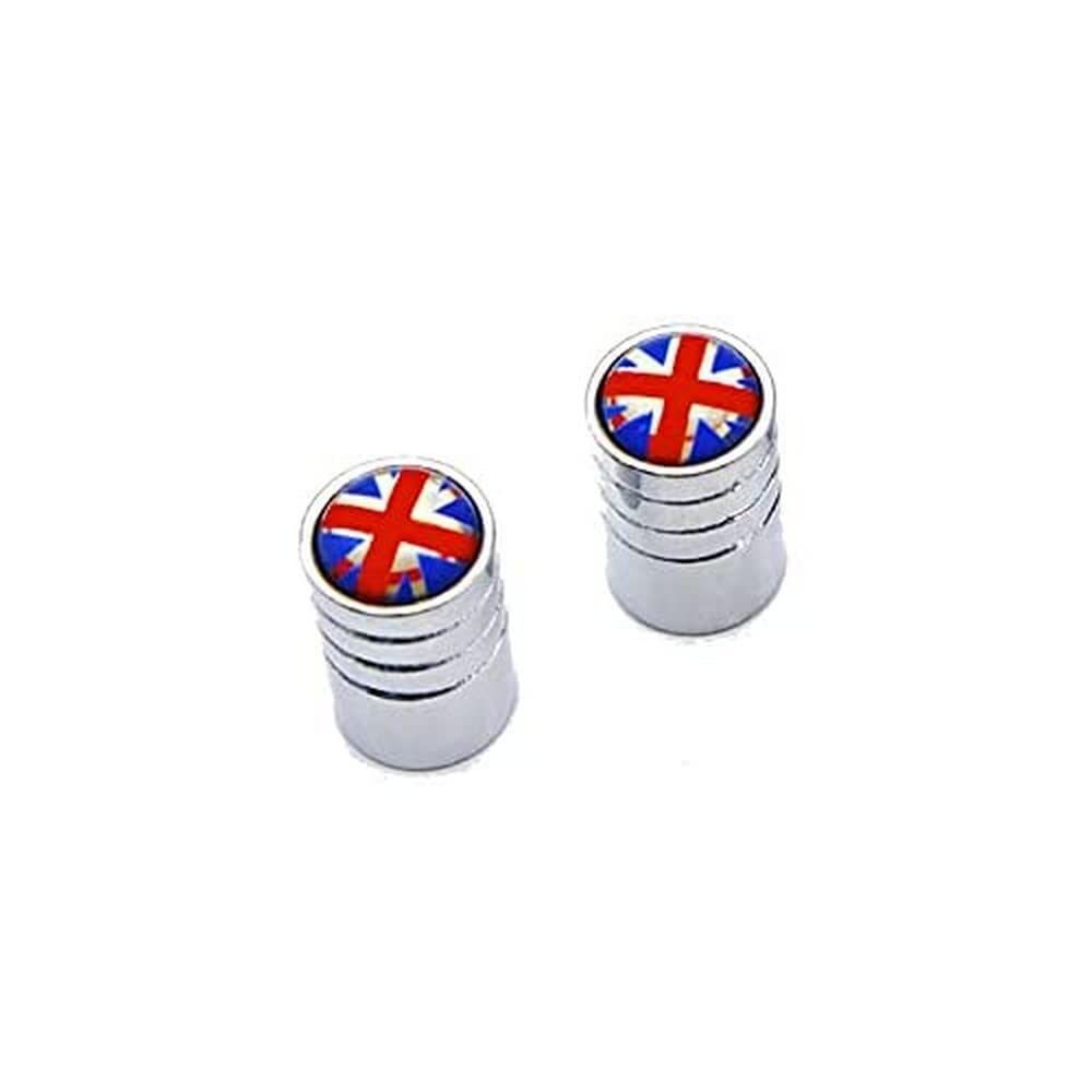 Aluminium Valve Inner Tube Caps for BROMPTON Union Jack (PAIR) in Silver