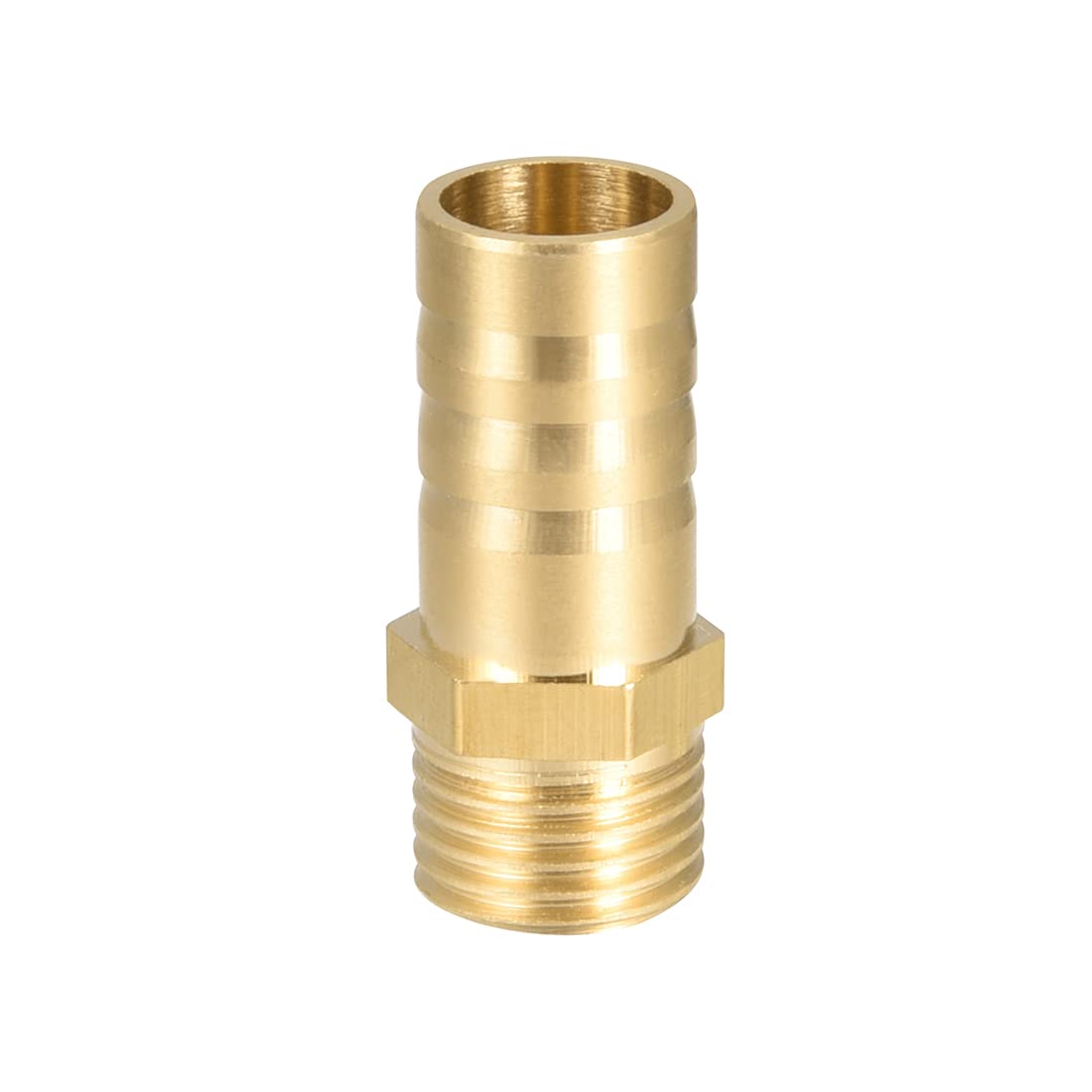 sourcing map Brass Hose Barb Fitting,Connector,12mm Barb x G1/4 Male Pipe Adapter