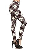 Leggings Depot Women's Pemium Quality Ultra Soft Printed Fashion Leggings -Regular and Plus Sizes (One Size: Small / Medium, Pepper Plaid)