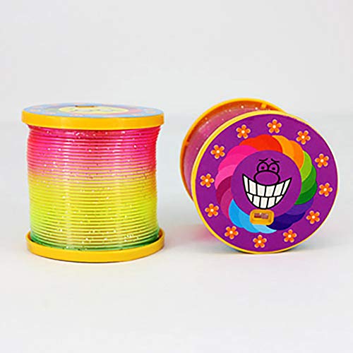Facaily Kids Magic Luminous Slinky Rainbow Spring Colorful Circle Coiled Elastic Ring Children Funny Classic Toy