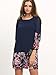 Floerns Women's Chiffon Floral Long Sleeve Shift Dress