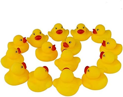 Guaren us 50-Pieces Float & Squeak Mini Rubber Duck