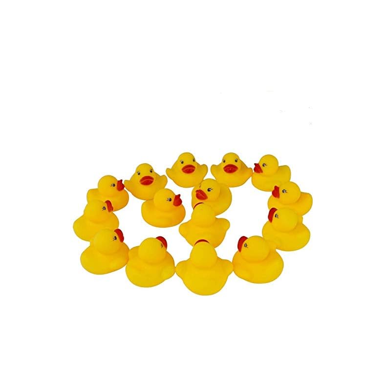 50-Pieces Float & Squeak Mini Rubber Duck Baby Bath Ducky Sound Shower Toys for Kids