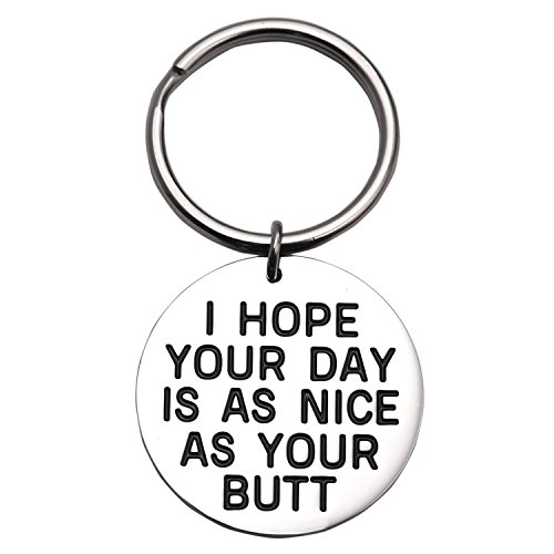 LParkin I Hope Your Day Is As Nice As My Your Butt Keychain Thoughtful Cute Boyfriend Thinking of You