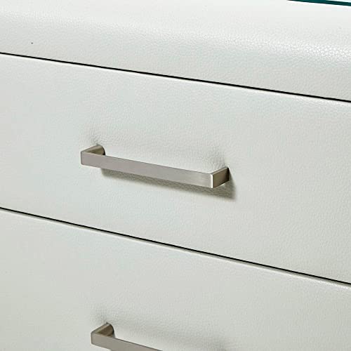 Zuri Furniture Modern Siva Light Grey Leatherette Upholstery Side Table Pricepulse