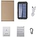 GRDE Solar Charger,10000mAh Solar Power Bank Portable External Backup Battery Pack Dual USB Solar Phone Charger with 2LED Light Carabiner and Compass for iPhone Series, Smartphones(Orange)