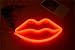 wanxing Lip Shaped Neon Signs Led Neon Light Art Decorative Lights Wall Decor for Children Baby Room Christmas Wedding Party Decoration (Red)