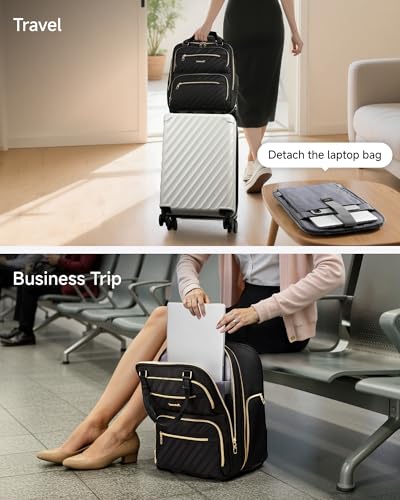 LUGGEX Carry On Luggage Bag with Front Open Laptop Compartment - 16 Inch Lightweight Softside Suitcase with Wheels - Stylish Underseat Travel Luggage for Women Men Business, Short Trip (Black)