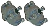 Set of 2-4x4 Galvanized Wheel Hubs 1" Bore with Lug Nuts for Go Karts Trailers Lawn Equipment