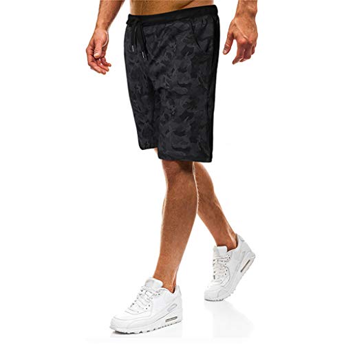 Allywit Mens Printed Camouflage Quick Dry Beachwear Drawstring Sports Running Shorts - Thumbnail 2