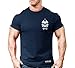 Monsta Clothing Co. Men Workout (CSS:MonstaCombatSkull-L) T-Shirt (G:NY-A:WT/GY) Navy