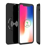 Wireless Battery Case for iPhone X 5000mAh QI Charger power bank, 2in1 Rechargeable Extended Protective Charging Case for iPhone X, External Portable Battery Pack for Wireless Charging Devices (Black)