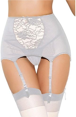 Blackdeer Sexy High-waisted Hollow-out Lace Garters For Women White 3XL/4XL