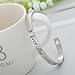 Mecoo Womens Charm Bangle Silver＆Gold Color Letter Carve 