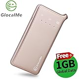 GlocalMe U2 4G Mobile Hotspot Global Wi-Fi with 1GB Global Initial Data, SIM Free, Coverage in Over 100 Countries Featuring Free Roaming, Compatible with Smartphones, Pads, Laptops and More(Gold)