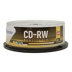 25 Pack Smartbuy CD-RW 1-4X 650MB/74Min High Speed