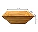MH ZONE Bamboo Salad Bowl Set with Serving Hands, 11inch x 4inch Diameter, includes large square bowl and matching salad servers, perfect size for serving 4-6 salad portions, Perfect Christmas Gifts