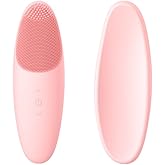 Facial Cleansing Brush, Waterproof and Rechargeable Face Scrub Brush for Men,Cleansing, Exfoliating and Massaging, Electric Face Scrubber with 42°C Constant Temperature Design-Pink