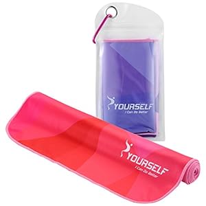 SYOURSELF Cooling Towel for Instant Relief – Cool Bowling Fitness Yoga Towels – 40″x12″ Use as Cooling Neck Headband Bandana Scarf,Stay Cool for Travel Camping Golf Football &Outdoor Sports(Geo)