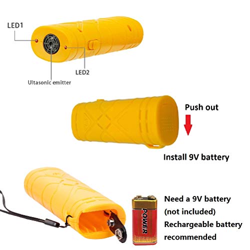 image for 7mohugme LED Ultrasonic Dog Repeller and Trainer Device 3 in 1 Anti Ba