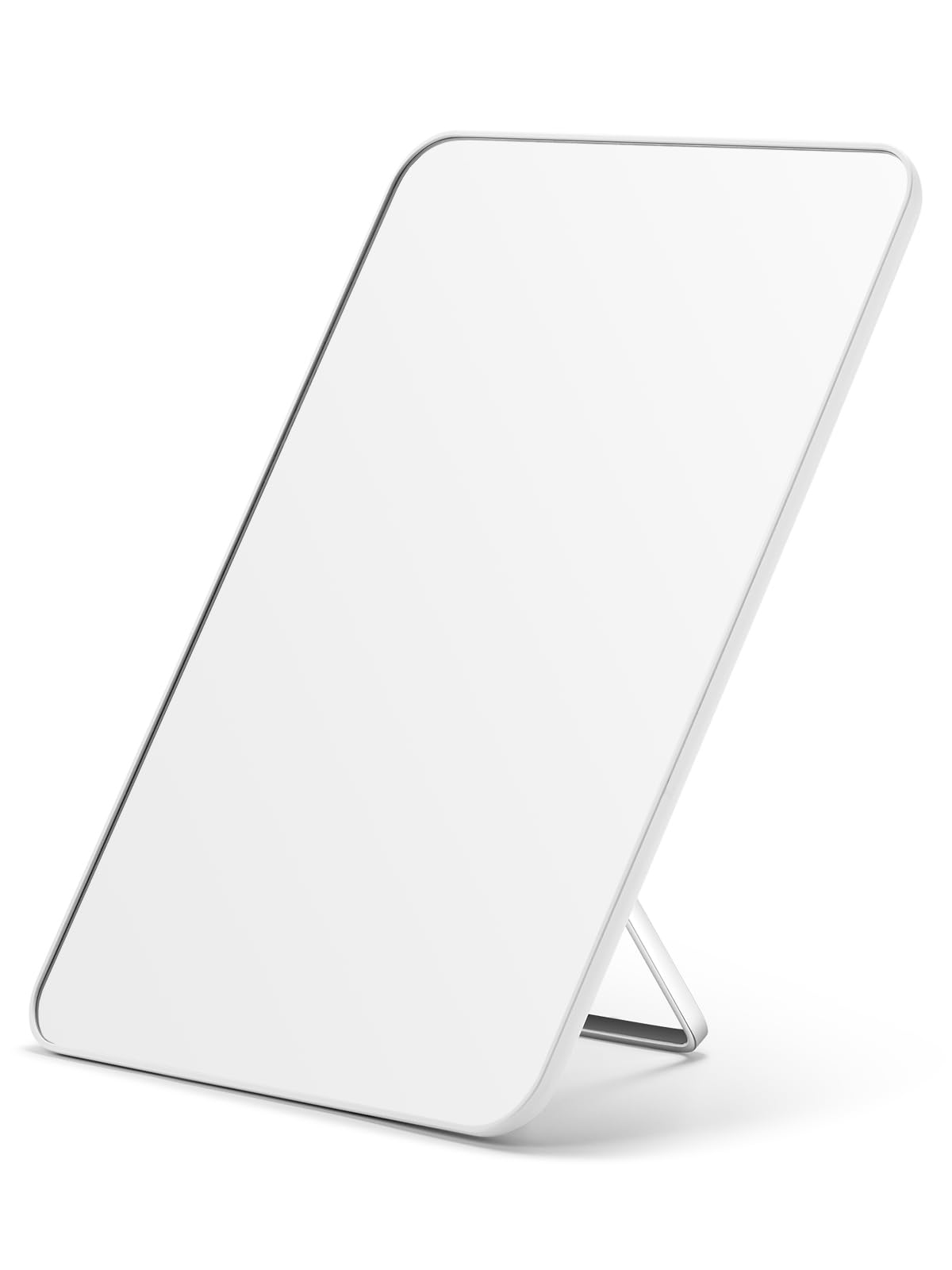 Photo 1 of OMIRO Makeup Mirror for Desk, 10 x 7 inches Table Mirror with Adjustable Stand and Hanging Hole for Shaving and Travelling, White